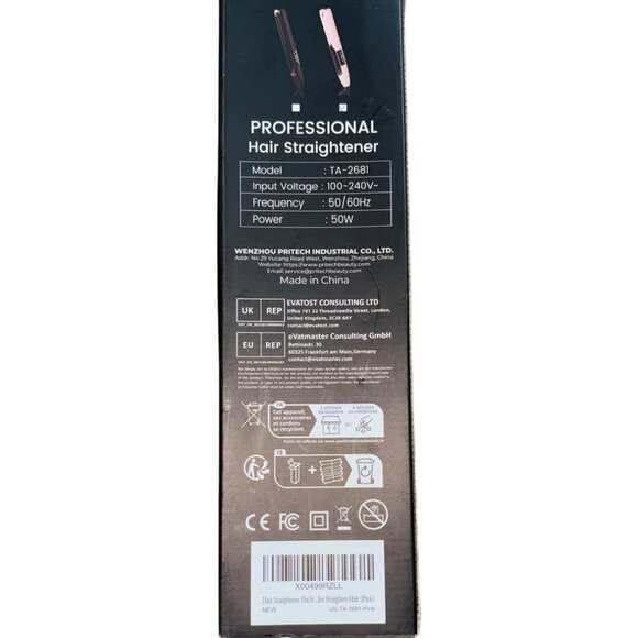 PRITECH Professional Hair Straightener-Pink-Full Size-New TA-2681 - Picture 2 of 4